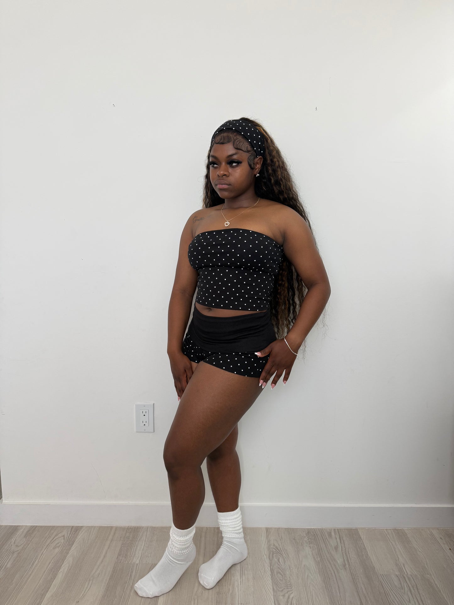 “Noir” Polka Dot Set